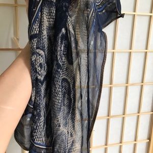 Belstaff silk crepe scarf python print leather